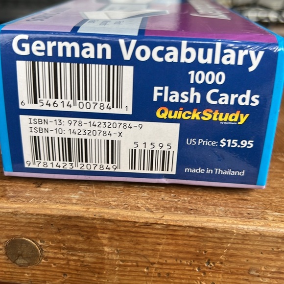 German Vocabulary Flash Card Set 1000 card learning a new language Quick Study - Picture 4 of 4